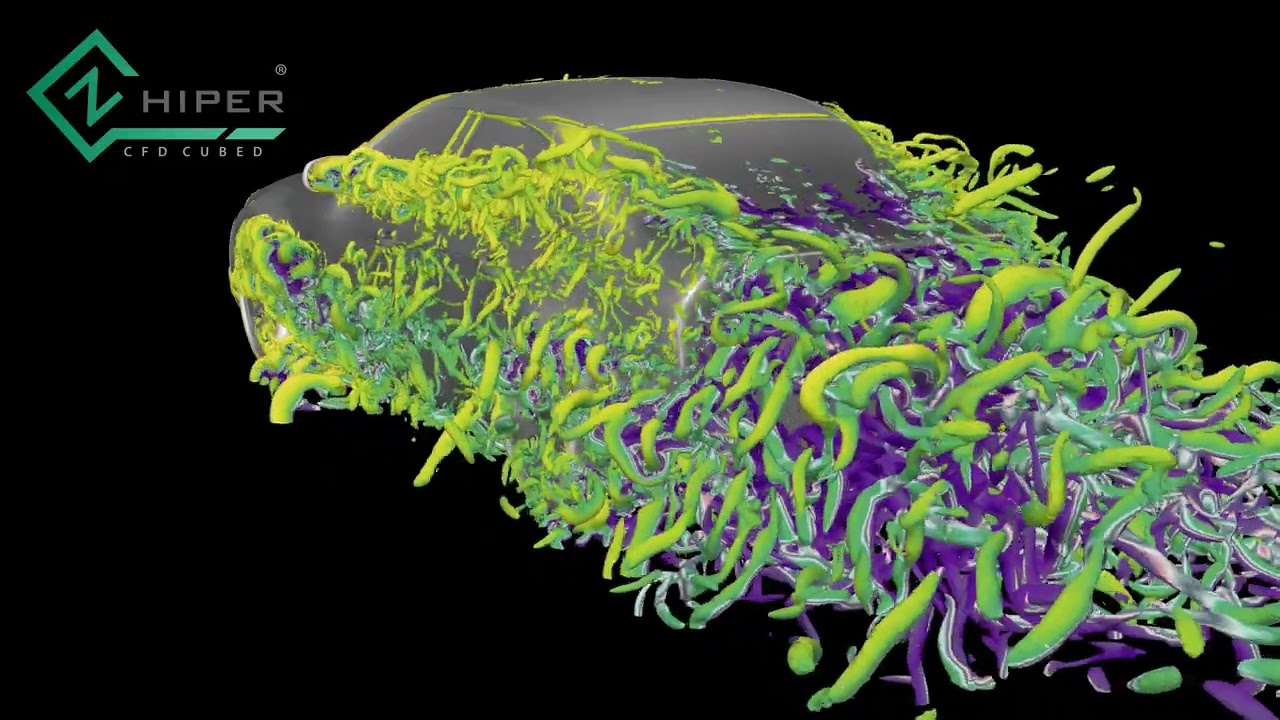DrivAer notchback Q-criterion flow visualisation
