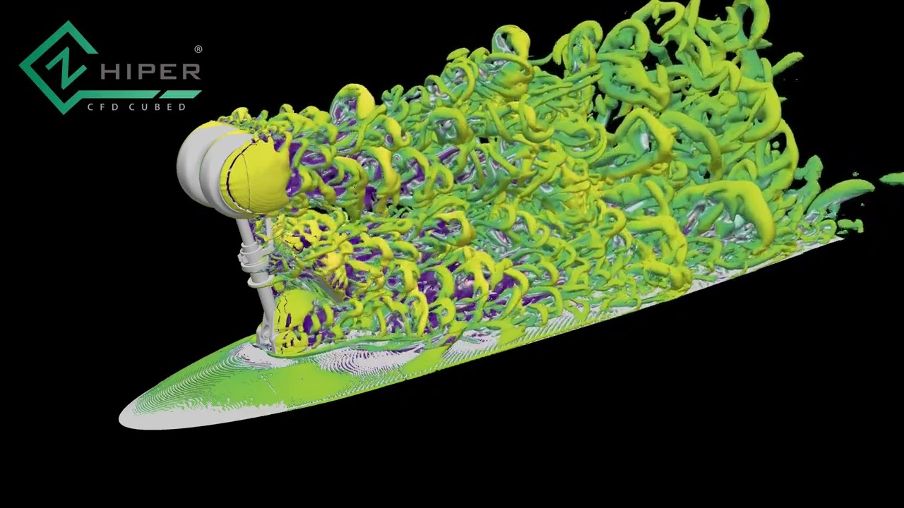 PDCC-NLG nose landing gear Q-criterion flow visualisation